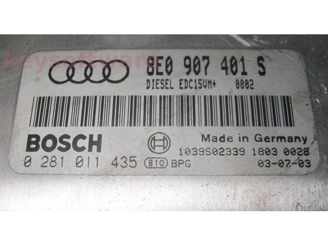 ECU Audi A4 2.5TDI 8E0907401S 0281011435 EDC15VM+ BCZ { +