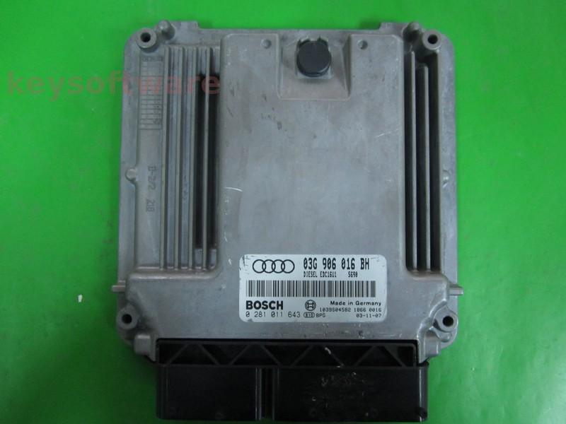 ECU Audi A3 2.0TDI 03G906016BH 0281011643 EDC16U1 AZV