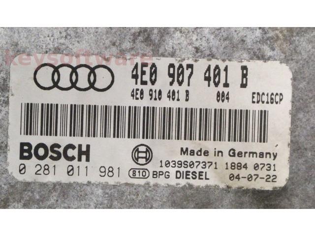 ECU Audi A8 3.0TDI 4E0907401B 0281011981 EDC16CP34 {