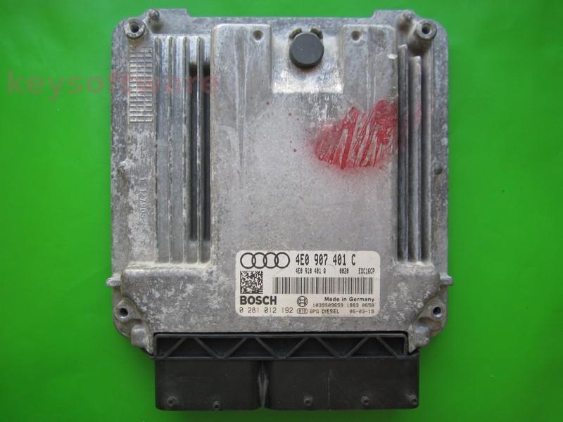 ECU Audi A8 3.0TDI 4E0907401C 0281012192 EDC16CP34 ASB