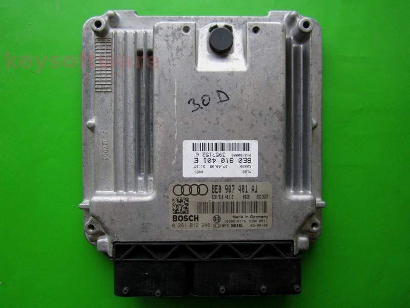 ECU Audi A4 3.0TDI 8E0907401AJ 0281012246 EDC16CP34 BKN