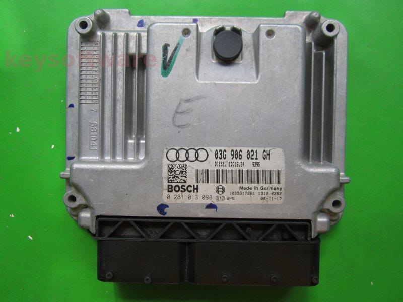 ECU Audi A3 2.0TDI 03G906021GH 0281013098 EDC16U34