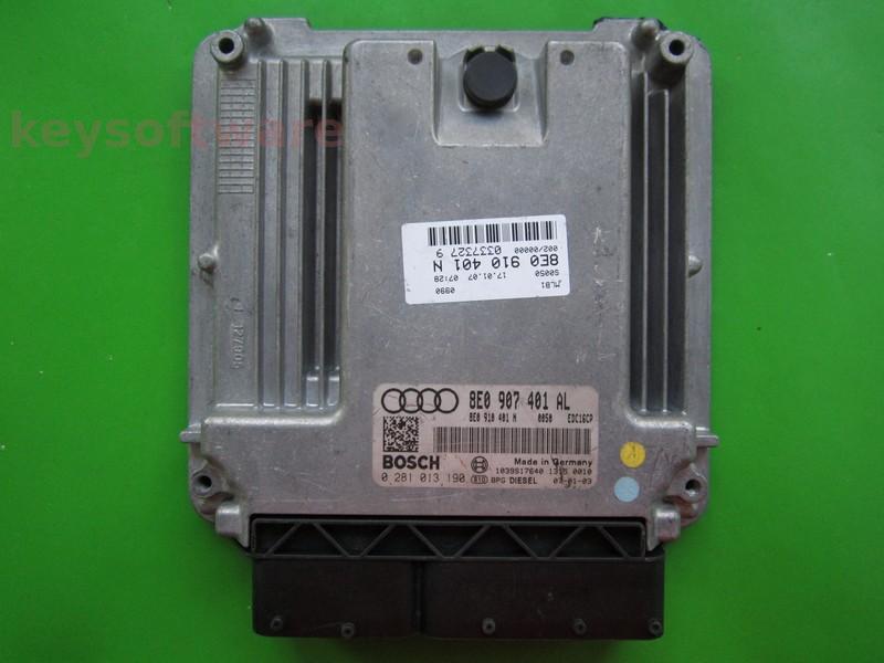 ECU Audi A4 3.0TDI 8E0907401AL 0281013190 EDC16CP34 ASB }