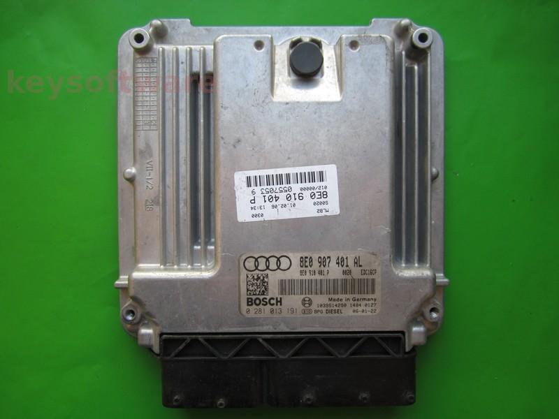 ECU Audi A4 3.0TDI 8E0907401AL 0281013191 EDC16CP34 ASB {+