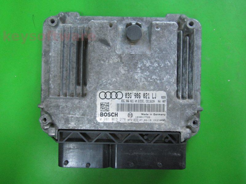 ECU Audi A3 2.0TDI 03G906021LJ 0281013278 EDC16U34 AZV H07