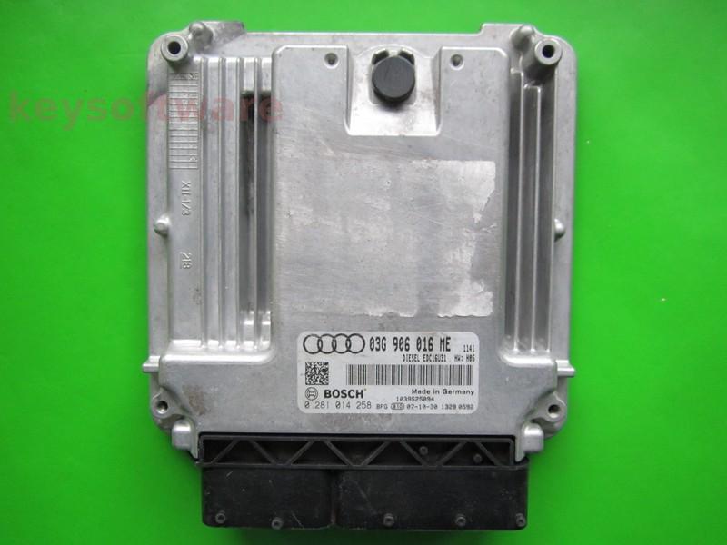 ECU Audi A6 2.0TDI 03G906016ME 0281014258 EDC16U31 BRE H05