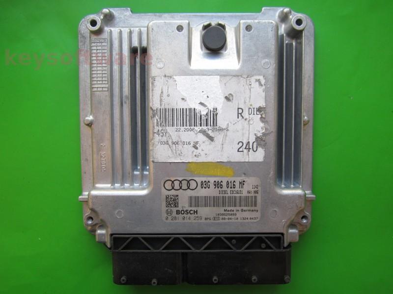 ECU Audi A6 2.0TDI 03G906016MF 0281014259 EDC16U31 BRE H06