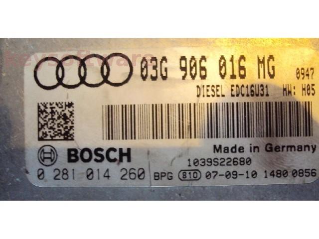 ECU Audi A6 2.0TDI 03G906016MG 0281014260 EDC16U31 {