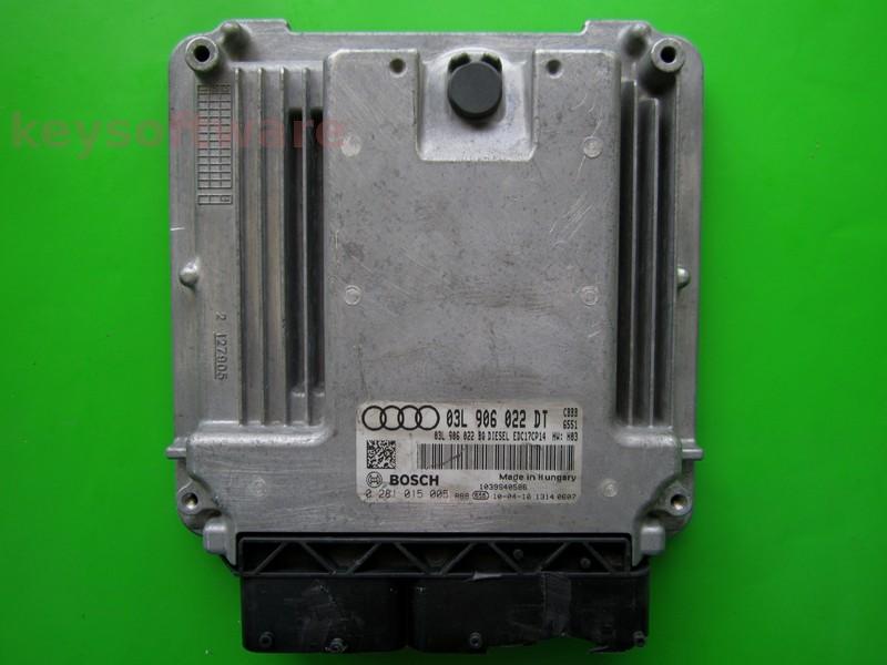 ECU Audi A3 2.0TDI 03L906022DT 0281015005 EDC17CP14 CBBB H03