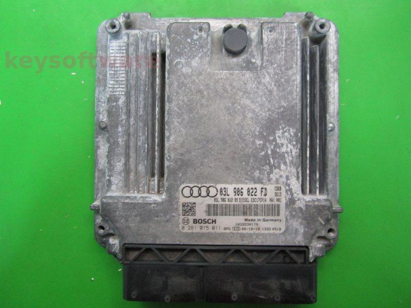 ECU Audi A3 2.0TDI 03L906022FD 0281015011 EDC17CP14 CBBB H01