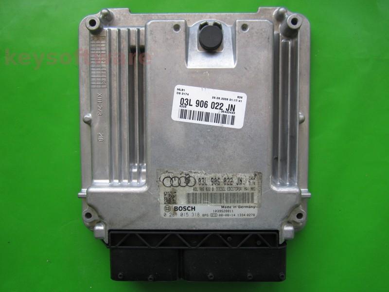 ECU Audi A4 2.0TDI 03L906022JN 0281015318 EDC17CP14 CAGA H01