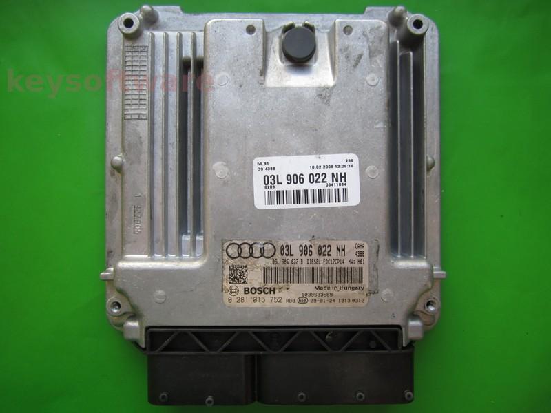 ECU Audi Q5 2.0TDI 03L906022NH 0281015752 EDC17CP14 CAHA H01