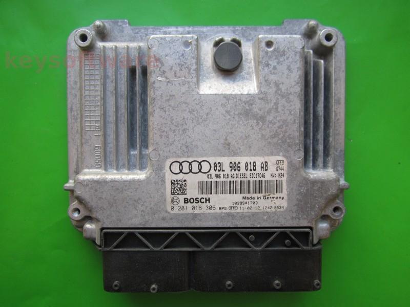 ECU Audi A3 2.0TDI 03L906018AB 0281016306 EDC17C46 CFFB H24