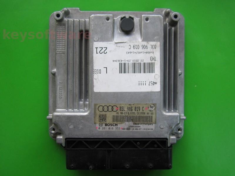 ECU Audi A4 2.0TDI 03L906019C 0281016353 EDC17CP20 CAGB H25