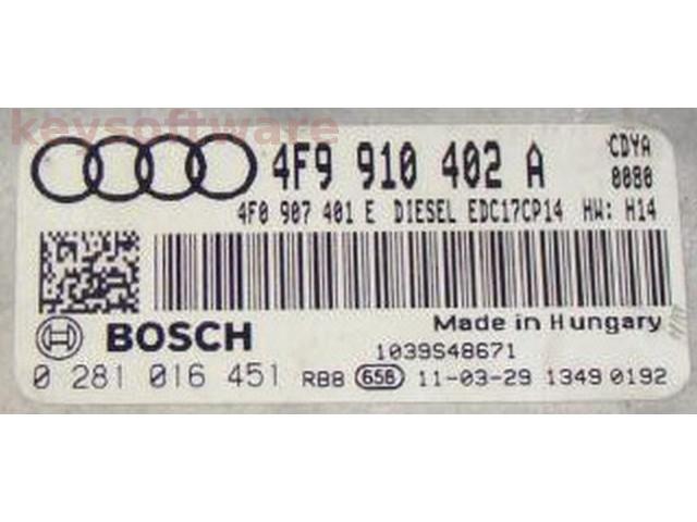 ECU Audi A6 3.0TDI 4F9910402A 0281016451 EDC17CP14 CDYA{