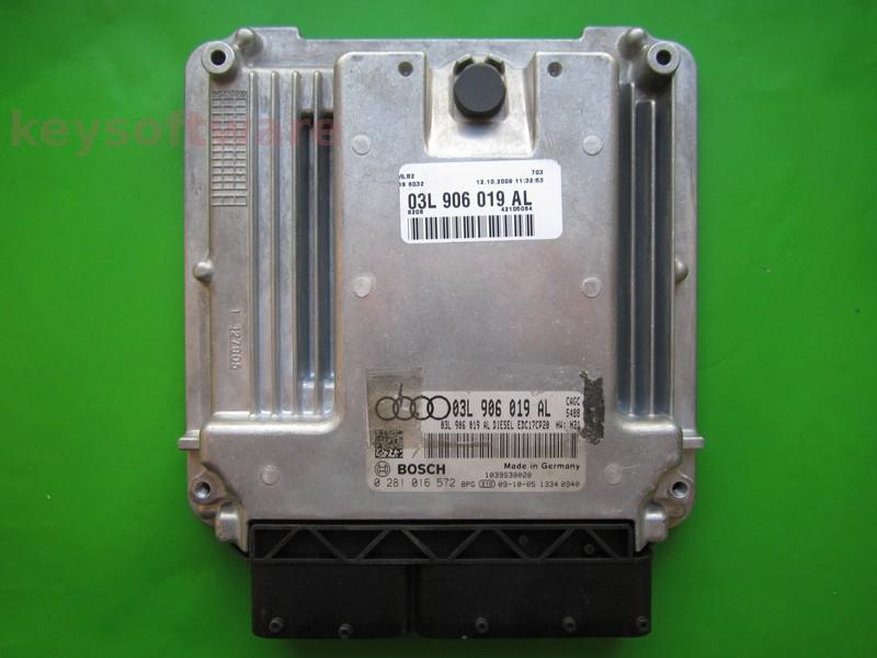 ECU Audi A4 2.0TDI 03L906019AL 0281016572 EDC17CP20 CAGC H21
