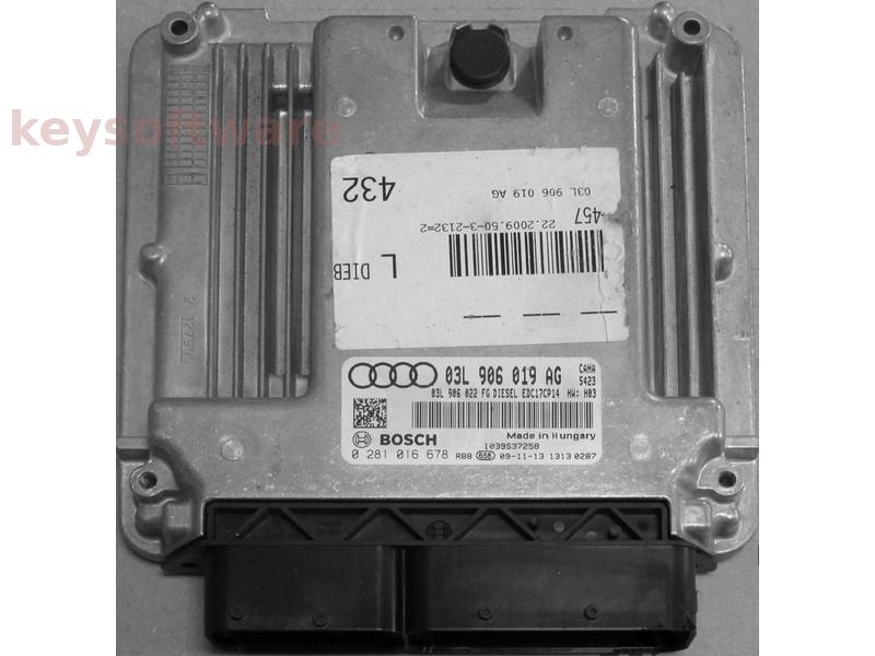 ECU Audi A6 2.0TDI 03L906019AG 0281016678 EDC17CP14 CAHA H03 {
