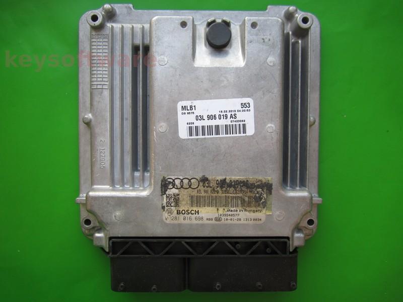 ECU Audi Q5 2.0TDI 03L906019AS 0281016698 EDC17CP14 CAHA H03}