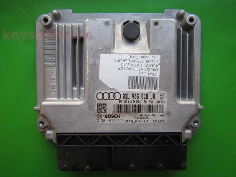 ECU Audi A4 2.0TDI 03L906018JR 0281017392 EDC17C46 CJCB H23}