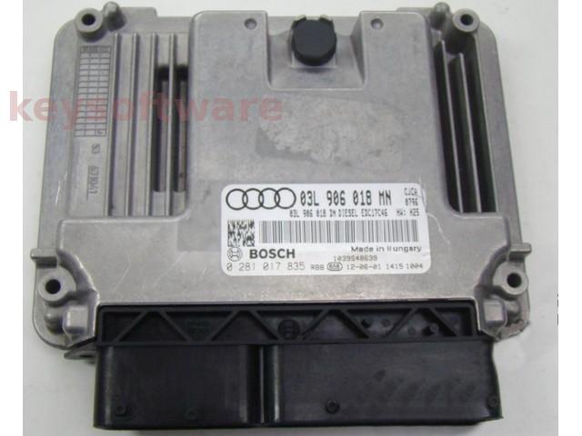 ECU Audi Q5 2.0TDI 03L906018MN 0281017835 EDC17C46 CJCA H25{