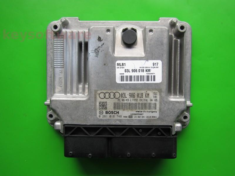 ECU Audi A4 2.0TDI 03L906018KM 0281018748 EDC17C46 CGLC H25{