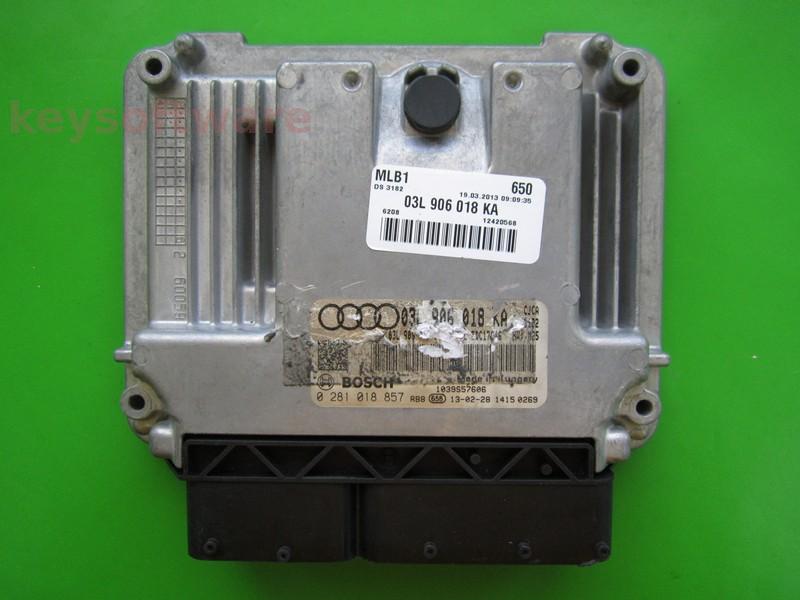 ECU Audi A4 2.0TDI 03L906018KA 0281018857 EDC17C46 CJCA H25{+