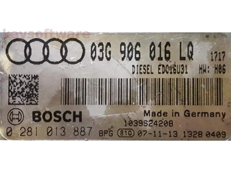 ECU Audi A4 2.0TDI 03G906016LQ 0281013887 EDC16U31 BPW H06 {