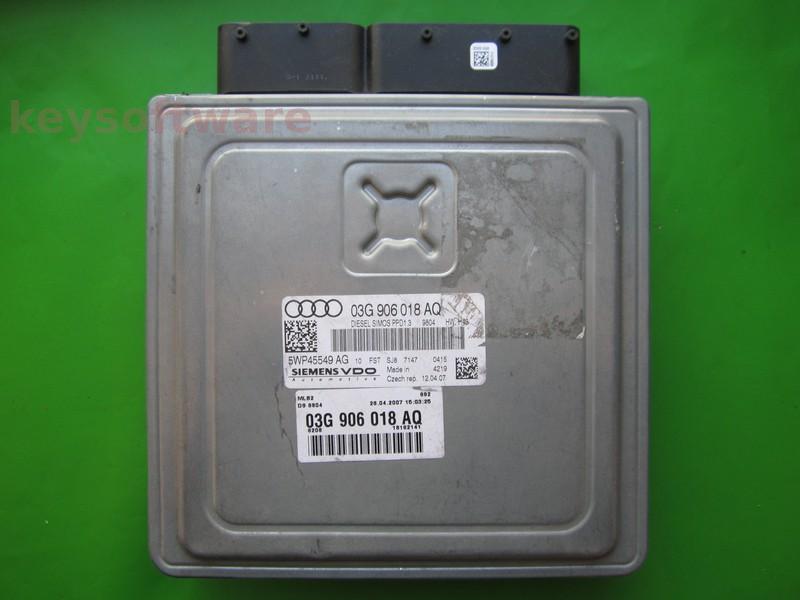 ECU Audi A4 2.0TDI 03G906018AQ 5WP45549 SIMOS PPD1.3