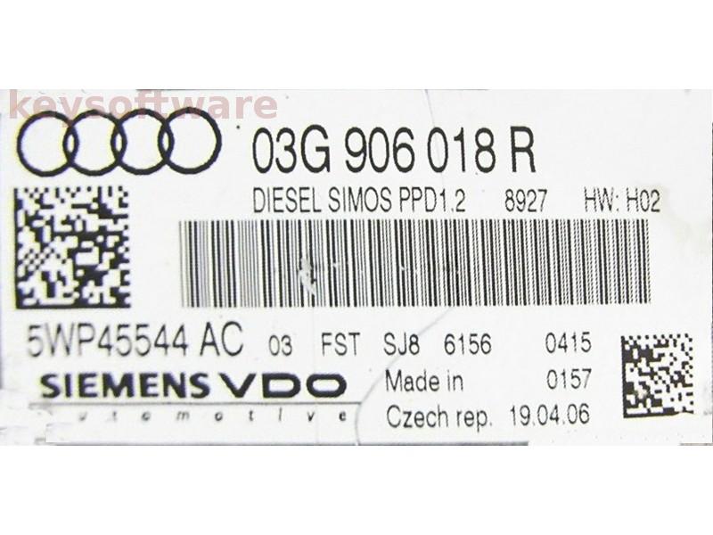 ECU Audi A3 2.0TDI 03G906018R 5WP45544 SIMOS PPD1.2 {