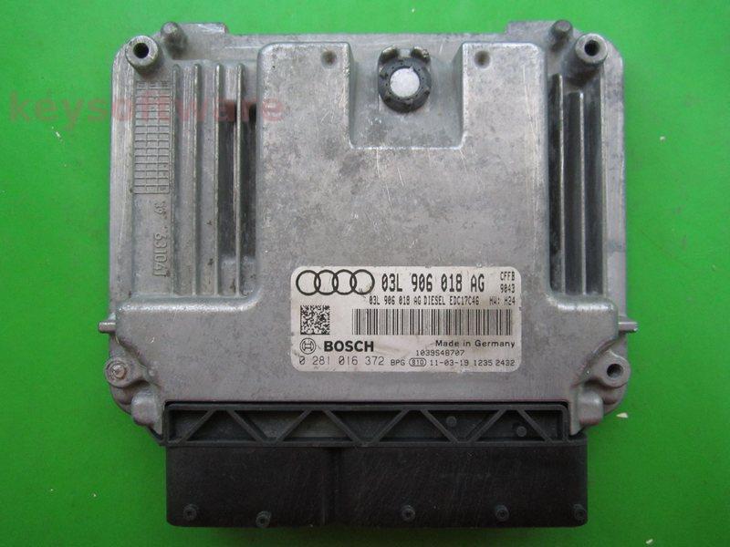 ECU Audi A3 2.0TDI 03L906018AG 0281016372 EDC17C46 CFFB H24