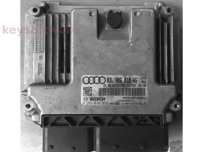 ECU Audi A3 2.0TDI 03L906018AG 0281016372 EDC17C46 CFFB H28{