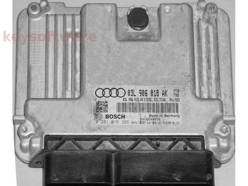 ECU Audi A3 2.0TDI 03L906018AK 0281016399 EDC17C46 CFGB{