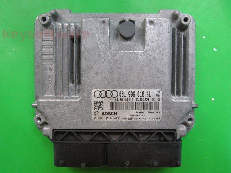 ECU Audi A3 2.0TDI 03L906018AL 0281016400 EDC17C46 CFGB H25