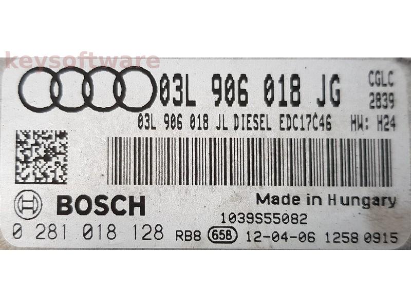 ECU Audi A4 2.0TDI 03L906018JG 0281018128 EDC17C46 CGLC H24