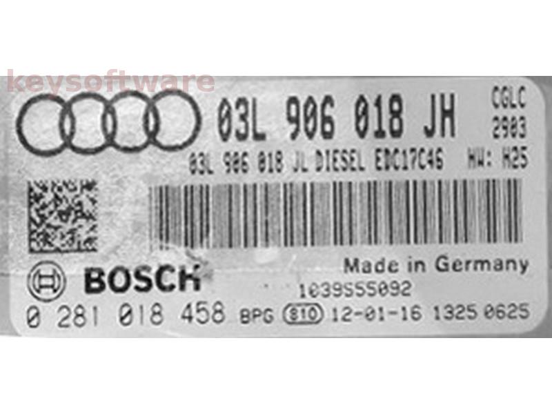 ECU Audi A4 2.0TDI 03L906018JH 0281018458 EDC17C46 CGLC H25{