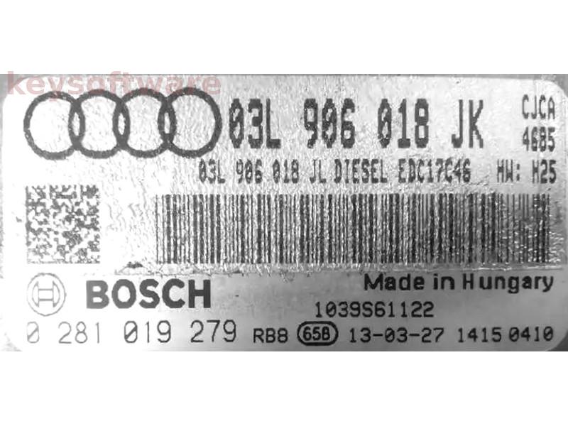 ECU Audi Q5 2.0TDI 03L906018JK 0281019279 EDC17C46 CJCA H25