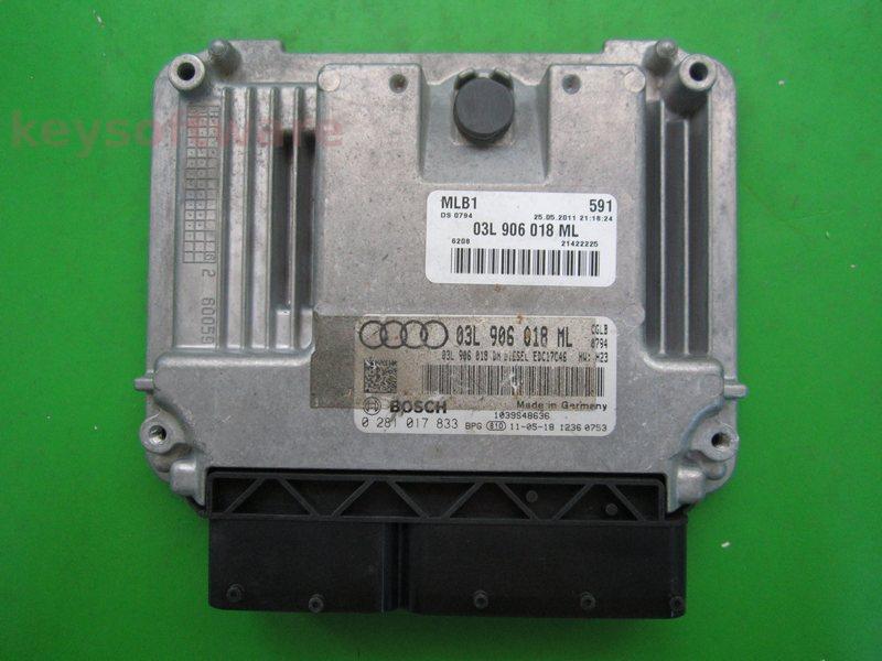 ECU Audi Q5 2.0TDI 03L906018ML 0281017833 EDC17C46 CGLB H23