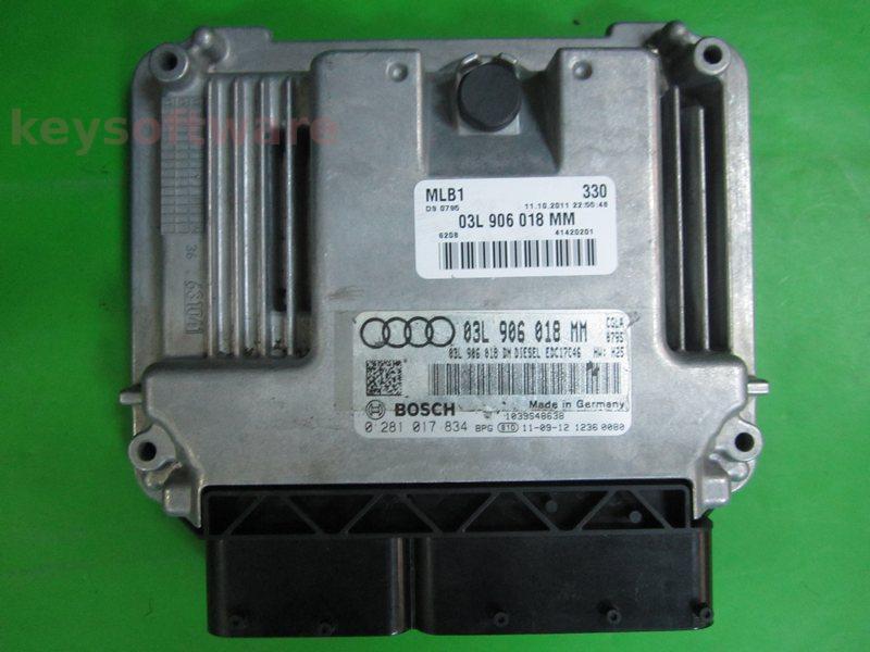 ECU Audi Q5 2.0TDI 03L906018MM 0281017834 EDC17C46 CGLA H25