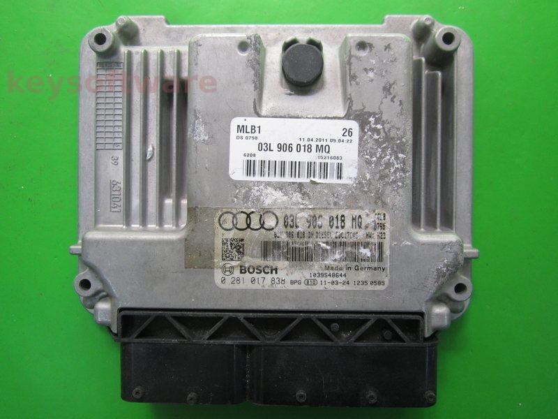 ECU Audi Q5 2.0TDI 03L906018MQ 0281017838 EDC17C46 CGLB H23