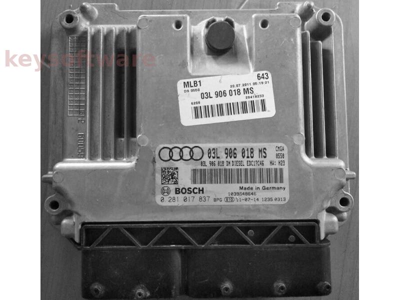 ECU Audi Q5 2.0TDI 03L906018MS 0281017837 EDC17C46 CMGA H23{