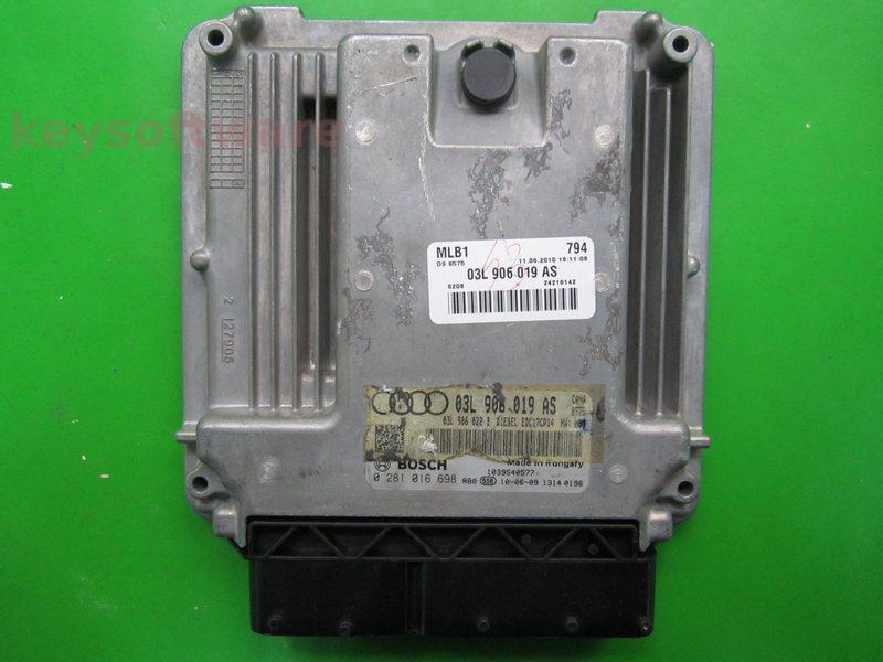 ECU Audi Q5 2.0TDI 03L906019AS 0281016698 EDC17CP14 CAHA H04