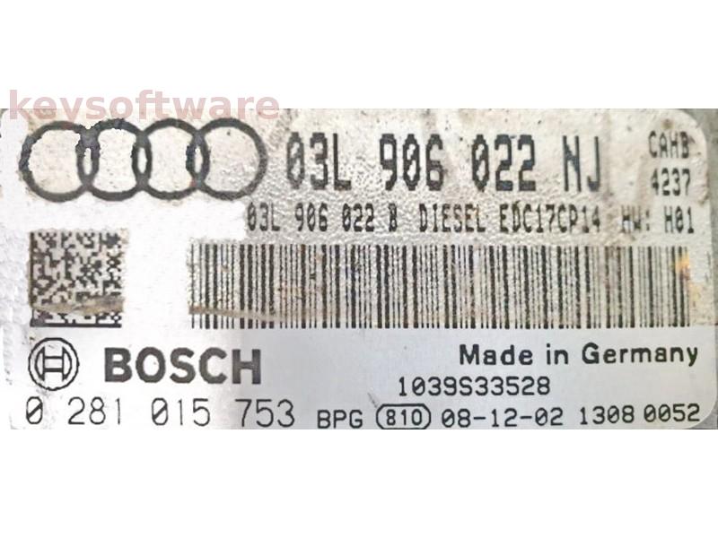 ECU Audi Q5 2.0TDI 03L906022NJ 0281015753 EDC17CP14 CAHB{