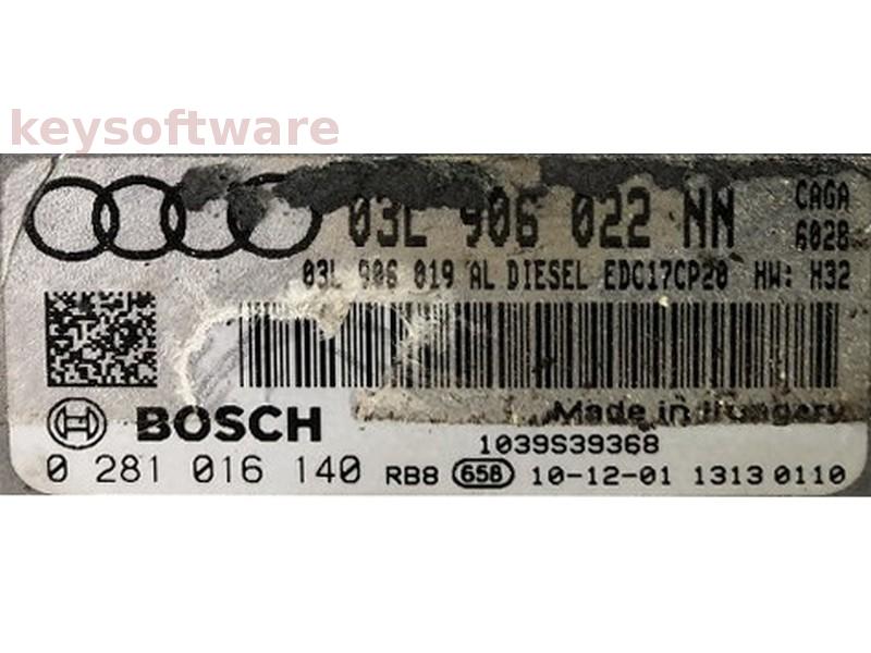 ECU Audi A4 2.0TDI 03L906022NN 0281016140 EDC17CP20 CAGA H32