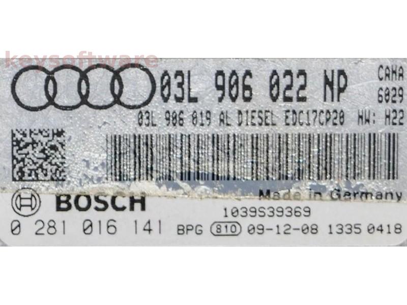 ECU Audi A4 2.0TDI 03L906022NP 0281016141 EDC17CP20 CAHA H22 {