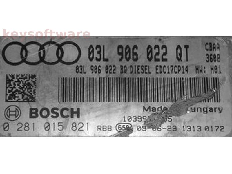 ECU Audi A3 2.0TDI 03L906022QT 0281015821 EDC17CP14 CBAA{