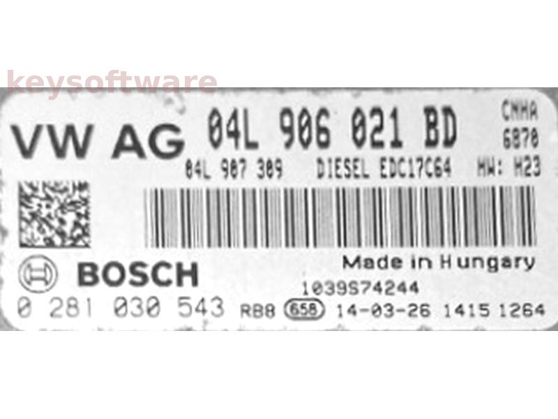 ECU Audi A6 2.0TDI 04L906021BD 0281030543 EDC17C64 CNHA H23 {