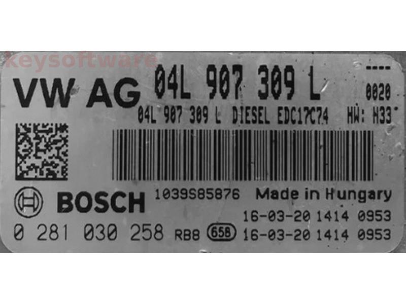 ECU Audi Q5 2.0TDI 04L907309L 0281030258 EDC17C74 H33 {