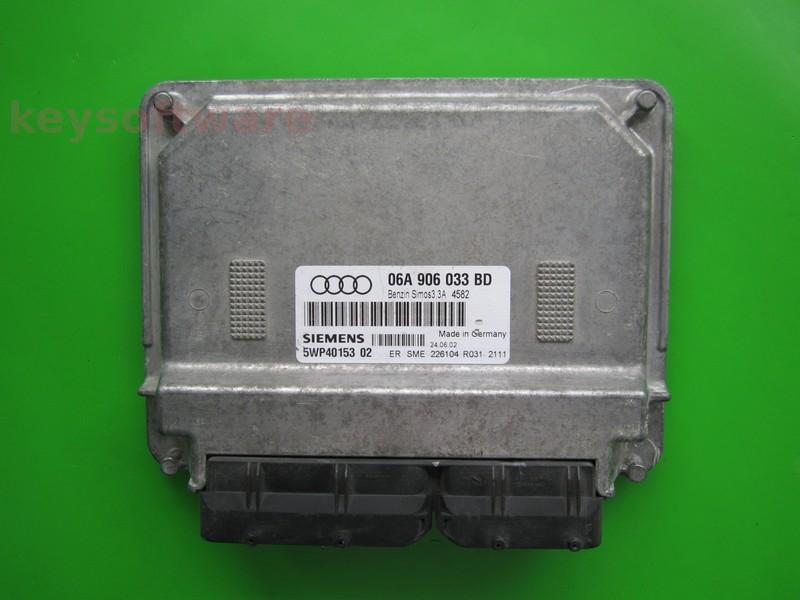 ECU Audi A3 1.6 06A906033BD 5WP40153 SIMOS 3.3A BFQ