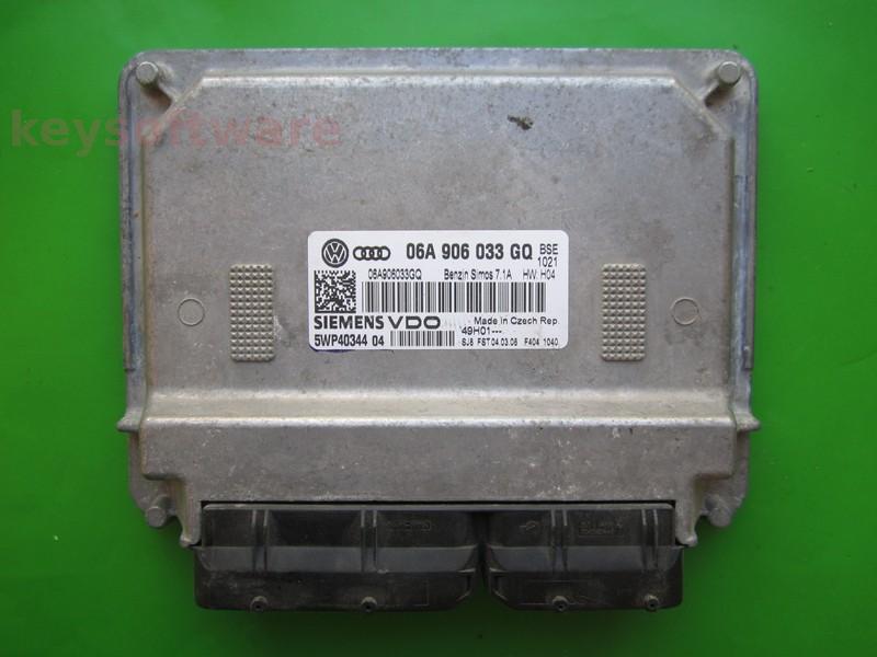 ECU Audi A3 1.6 06A906033GQ 5WP40344 SIMOS 7.1A BSE