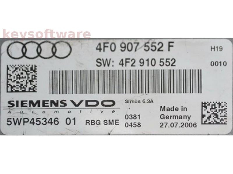 ECU Audi A6 2.4 4F0907552F 5WP45346 SIMOS 6.3A H19 {